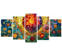 5 Pack Diamond Painting Hot Air Balloon Flower Diamond Art Kits Adults,Full Drill Diamonds Art Painting By Numbers for Kids,5D DIY Crystal Crafts Kit for Christmas Decorations Wall Decor 90x150cm Y-55