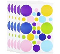 5 Pack Dot Stickers,15 mm, 30 mm, 50 mm Self Adhesive Coloured Round Coding Labels Multi Sizes & Multi Colors