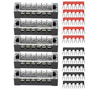 5 Pack Dual Row 6 Positions 600V 5A S Terminal Block Terminal Barrier St for Wire Connection