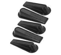 5 Pack Durable Rubber Door Stop Wedges with Anti-Slip Base and Floor-Safe Edges, Versatile Door stoppers for Home Office Use, Works on Tile, Wood, Carpet and Laminate Surfaces (Black)