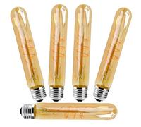 5 Pack E27 6W Dimmable 600lm H185mm T30 e27 Tube Decorative LED Bulbs Vintage Retro Industrial Antique Edison Warm White 2700K Cafe, Bedroom and Every Scene Decoration