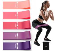 5-Pack Elastic Resistance Bands Set - Strength Training Stretching Bands for Home Gym Yoga Pilates Physical Therapy (Men & Women)