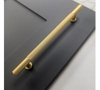 5 Pack Ellis Knurled T-Bar Kitchen Bedroom Door Handle Matt Satin Brass 160mm