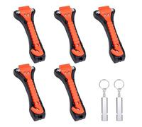 5 pack emergency seat belt cutter and window hammer 2-in-1,car glass window breaker cutter, safety escape life-saving tool,car emergency kit with 2 whistles