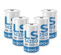 5-Pack ER14250 1/2AA 3.6V Lithium Battery - Non-Rechargeable, Long-Life LS14250 Battery for Home Automation, Alarms