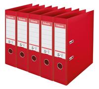 Esselte Essentials, A4 Lever Arch File, 75 mm Spine, 500 Sheets Capacity, PP, Plastic Cover, File Folder, Red, Pack 5, 23988