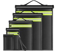 5 Pack Faraday Bags EMP Proof,Faraday Bags for Laptops Tablets Phones Car Keys,Faraday Cage with Handle&Reflective Strip,EMP bags for Electronics,Fireproof Waterproof RFID Signal Blocker Faraday Pouch