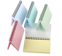 5 Pack Flash Cards, 250 Sheets Index Cards 5x3 Ruled Spiral Bound Revision Record Cards Cue Cards for Office Meeting, School Learning, Memory, Sticky Note