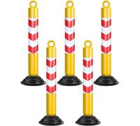 5 Pack Flexible Barrier PostsRed & YellowCrowd Control and Parking Markers for Effective Safety and Event Management