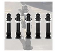 5 Pack Flexible Plastic Safety Bollard Posts with Reflective Tape - Ideal for Parking Lot, Traffic Control, Driveway Protection, Durable & Weather-Resistant