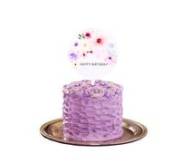 5-pack Floral Flowers Mother's Day women girl birthday Acrylic Cake Topper, 10 cm, Clear transparent