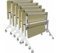 5 Pack Foldable Conference Tables - Mobile Flip Top Training Tables with Lockable Wheels for Office Meeting Rooms Portable Meeting Furniture for Events and Collaboration