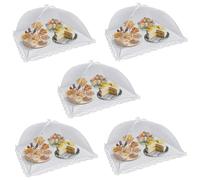 5 Pack Food Covers 17 Inch, Food Net Cover Pop-Up Umbrella Screen Cover Food Umbrellas Domes for Outdoors Camping, Parties, Picnics, BBQs, Fruits, Food Covers Mesh Pop Up Reusable and Collapsible