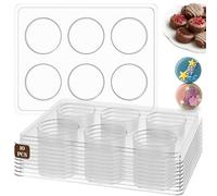 5 Pack Food-Grade Plastic Chocolate Cookie Molds Compatible with Oreo Size, 6-Cavity Round Cylinder Moulds for Chocolate Covered Cookies, No-Bake Desserts, Jello, Candy, Party Treat Making Supplies
