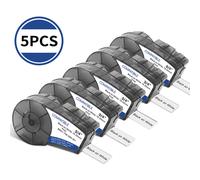 5 Pack For BRADY M21-750-427 Label Cartridge,3/4" W,Black/White BMP21 Plus