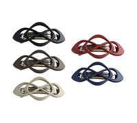 5 Pack French Style Lay Flat Hair Clips, Hollow Curved Claw Barrettes in Solid Colours, Strong Hold Non Slip Hair Accessories for Women (3.2 in)