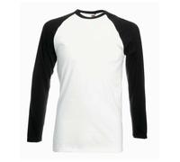 5 PACK Fruit of the Loom Mens Long Sleeve Baseball T-Shirt Casual Sports Tee TOP