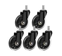 5 Pack Furniture Casters, 10mm Universal Swivel Wheels, 360° Rotatable Rubber Rollers for Trolleys, Chair Accessories, Heavy-Duty Replacement Wheels
