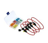 5 Pack Fuse Holder 120Pcs Fuses for Car Truck Motorcycle Inline Holders with Cover Circuit Fit 12V Vehicle Standard up to 35Amp Assorted Current Kit