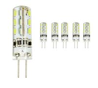 5 pack G4 LED Bulbs cool white - 2 W 12 V DC (Equal to 20 Watt bulb)/120 lumen / 6000 kelvin / Energy class A +