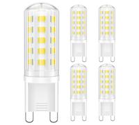 5 Pack G9 Led Bulbs Cool White, 3.5W 3000K G9 Energy Saving Light Bulbs Equivalent to 30-40W Halogen 400LM 360° Beam Angle 220-240V No Flicker CRI>80 Non-Dimmable Capsule Bulbs for Home Lighting Decor