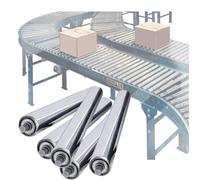 5 Pack Galvanized Steel Conveyor Rollers25mm Diameter 150mm LengthDurable Transmission Rollers for Factory Production Line HeavyDuty Industrial Use