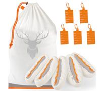 5 Pack Game Bags Elk with Strong Drawstring Closure, Reusable Game Meat Bags Hunting with Reflective Strips and 5 Tags, Pre-Rolled Quarter Bag for Elk, Deer, Duck, Moose and Caribou, 48" x 4, 28" x 1