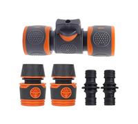 5 Pack Garden Hose Connector with Control Valve,2Pcs End Quick Connectors for Hose Pipe Fitting 1/2" Plastic Tap Connector and 2pcs Double Male Hose Connectors,Control and Block Water Flow