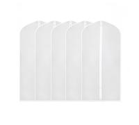 [5-Pack] Garment Bags for Hanging Clothes - Smooth Zipper, Clear PVC Top, Lightweight Suit Covers for Coats, Dresses, Closet Storage & Travel (39"X24")