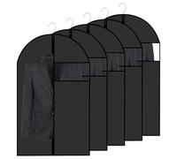 5 Pack Garment Bags Suit Cover Bags for Men, DustProof Clothes Covers Bag Protector with Clear Window for Travel, Wardrobe, Dress Closet Storage, Suit, Coat, Jacket, Dress Closet Storage 24 x 40 inch
