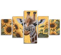 5 Pack Giraffe Diamond Art Sunflower Diamond Painting Kits for Adults, DIY Full Square Drill Rhinestone Crystal Art Kits for Adults Beginners, Arts and Crafts for Home Room Decor 100x50cm, Model376