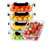 5 Pack Glass Meal Prep Containers with Lid 36oz Food Storage Containers
