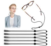 5 Pack Glasses Strap, Three-Hole Design, Silicone Glasses Straps, Adjustable Non-Slip Sunglasses Strap, Soft Spectacles Cord for Men Women for Reading, Running, Cycling, Fitness and Outdoor Use