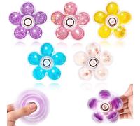 5 Pack Glitter Sand Fidget Spinner, Liquid Motion Sensory Toy for Kids & Adults, Stress Relief & Focus Aid, ADHD Anxiety Toy for School & Classroom Prizes