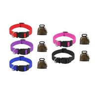 5 Pack Goat Collars with Bells, Adjustable Nylon Collar Set with Copper Bells, Pet Anti-Lost Loud Bell for Small Farm Animal Sheep Cow Pet Goat Accessories (Colorful)
