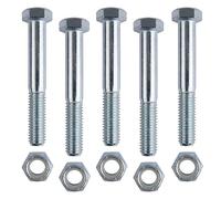 5 Pack - Grade 2 Shear Bolts for Rotary Cutters with Nylock Nuts，1/2" x 3-1/2" (Grade 2)