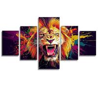 5 Pack Graffiti Diamond Art Lion Diamond Painting Kits for Adults, DIY Full Round Drill Crystal Art Kits for Adults Beginners, Arts and Crafts for Home Room Decor, Gifts for Women 125x60cm, Model403