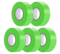 5 Pack Green Flagging Tape, Non-Adhesive Plastic Ribbon Neon Marking Roll, 0.78"*500ft, Marking Tape for Tree Marking, Hunting, Boundaries and Hazardous Areas,Trail Marking