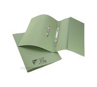 [5 Pack] Green Foolscap Pocket Transfer Spring Files 285gsm 32mm Capacity