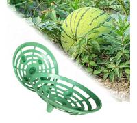 5-Pack Green Plastic Fruit Support Trays for Watermelon, Melon, Squash & Pumpkin - Garden Plant Tie & Elevation Rack, 23 x 20 x 11.5 cm, Anti-Rot (Ink Green)