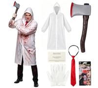 5-Pack Halloween Costume Set for Men , Adult Psycho Costume for Party | Horror Ghostface, Prisoner, The Deep, John Cena, Serial Killer Theme - Reusable Fancy Dress