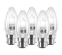 5-Pack Halogen Candles Light Bulbs 20W BC Bayonet 235 Lumens Dimmable