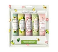 5 Pack Hand Cream Gift Set, Colorful Floral Fruity Hand Cream Set, All-Natural Ingredients, Hydrating Formula for Dry Skin, Portable Sizes, Nourishing for All Skin Types (White, 5x30g Tubes)