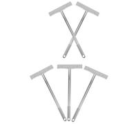 5-Pack Handheld Sign Holder Poles, 40cm Stainless Steel Telescopic Rods with 5mm Square Clip for Protests, Rallies, Sports Events, and Airport Pickups - Portable Signage Support System