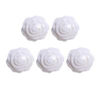 5 Pack Handmade Rose Scented Soap Mini Rose Soap for Wedding Favours Valentines Day Gifts Bridal Shower Guest Souvenirs Party Favors (White, 6CM)