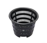 5 Pack Hanging Orchid Pots with Hooks,Breathable Mesh Net Liners for Root Growth,Black Plastic Baskets for Balcony Patio Indoor Outdoor Garden Decor