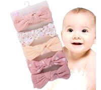 5 Pack Head Bows Set - 18 x 3.5 cm Soft Headband Wraps | - and Plain Hair Bands with Knot for Kids | Elastic Accessories for Photo Booth Props