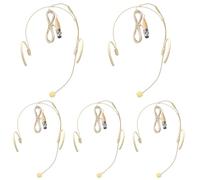 5 Pack Headset Headworn Microphone Two Earset Over Ear Hanging Mic Mini XLR 4 Pin TA4F Plug for Shure,Silicone Earhook,1.5m Cable Work for Stage,Lectures,Live Performance,Theater