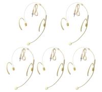 5 Pack Headset Microphone Headworn Double Over Ear Earset Hanging Condenser Omnidirectional Mic for Sennheiser,3.5mm Female Screw Plug Conntctor Microphone Work for Lectures,Theater,Performances