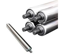 5 Pack Heavy Duty Conveyor Belt Rollers - Industrial Stainless Steel Replacement for Material Handling Woodworking Saw Stands Unload Stations (1.5" Dia 44" L)
